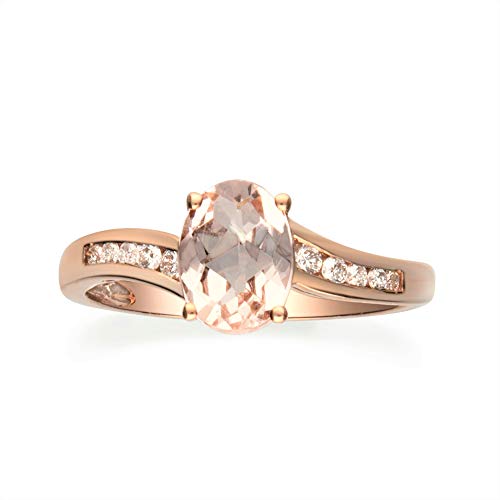 Gracelyn 10K Rose Gold Oval-Cut Madagascar Morganite Ring