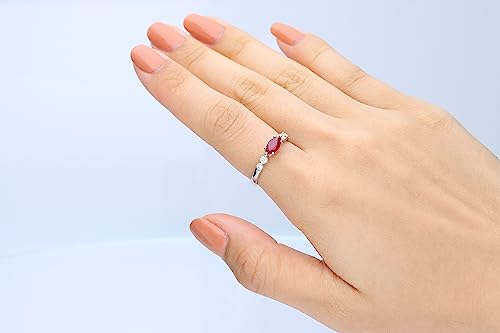 Abigail 18K White Gold Marquise-Cut Mozambique Ruby Ring