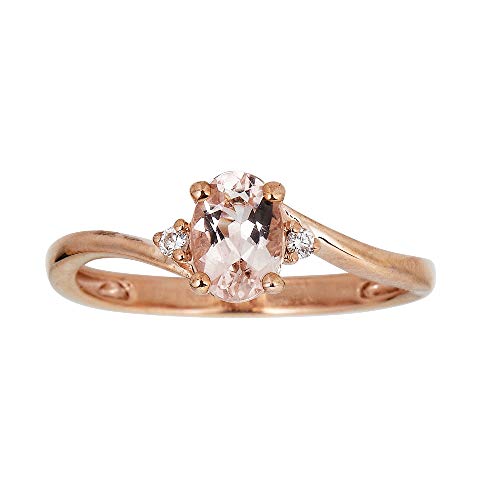 Kaylee 10K Rose Gold Oval-Cut Madagascar Morganite Ring