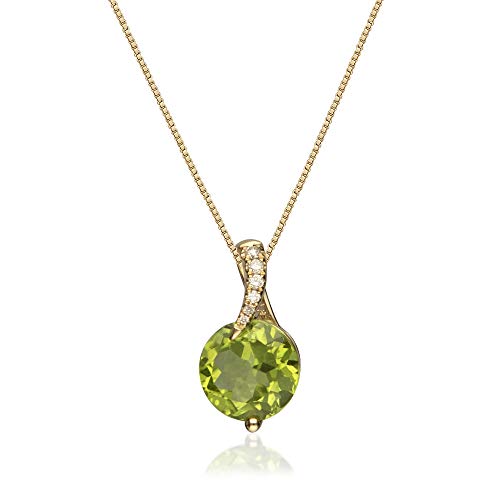 Emmy 14K Yellow Gold Round-Cut Manchurian Peridot Pendant