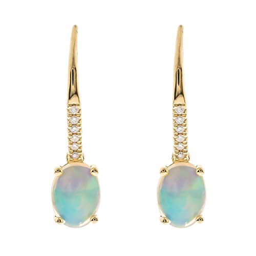 Arabella 10K Yellow Gold Oval-Cut Natural African Opal Earring