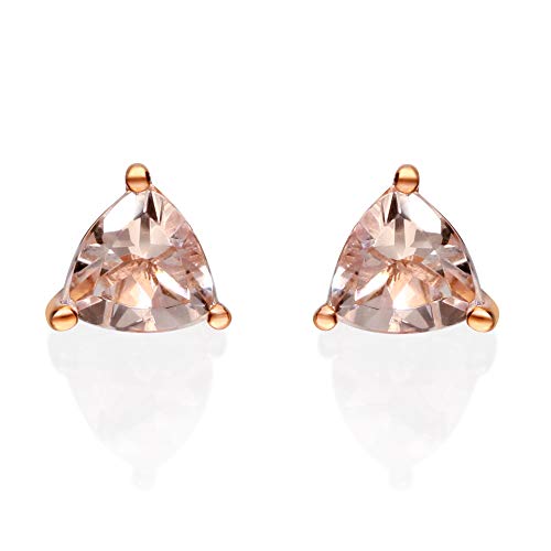 Dallas 14K Rose Gold Trillion -Cut Madagascar Morganite Earring