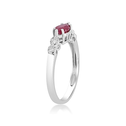 Abigail 18K White Gold Marquise-Cut Mozambique Ruby Ring