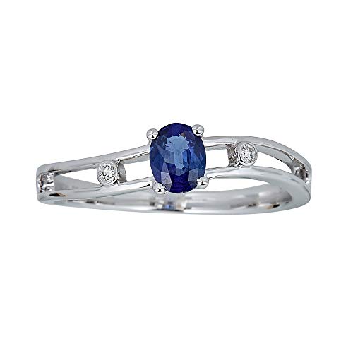 Allie 14K White Gold Oval-Cut Ceylon Blue Sapphire Ring