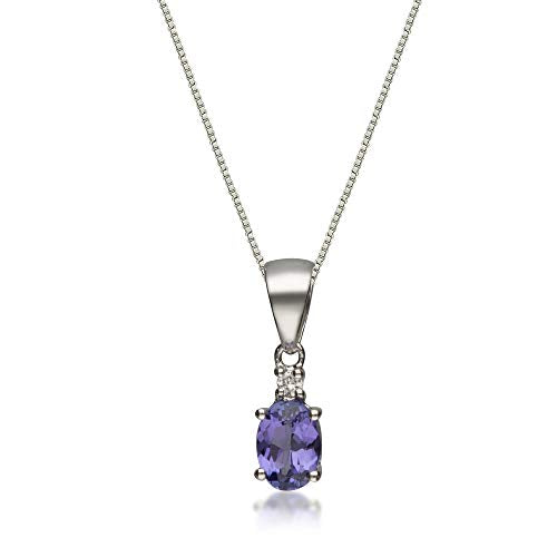 Brylee 14K White Gold Oval-Cut Tanzanian Tanzanite Pendant