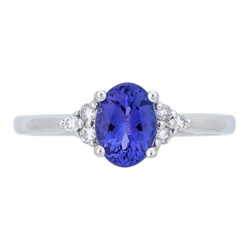 Bonnie 14K White Gold Oval-Cut Tanzanian Tanzanite Ring