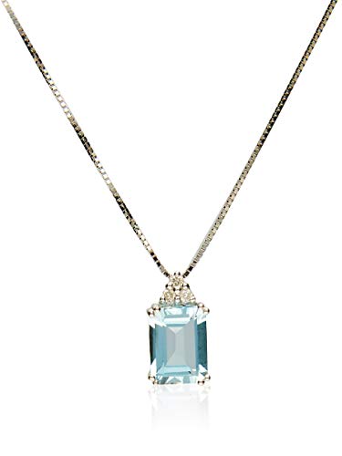 Raelynn 14K White Gold Emerald-Cut Brazilian Aquamarine Pendant