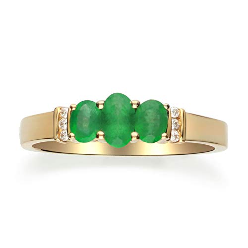 Aliyah 14K Yellow Gold Oval-Cut Natural Zambian Emerald Ring