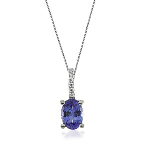 Armani 10K White Gold Oval-Cut Tanzanian Tanzanite Pendant