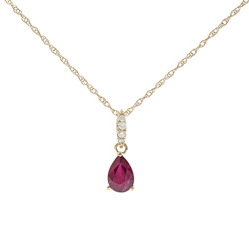 Edith 10K Yellow Gold Pear-Cut Mozambique Ruby Pendant