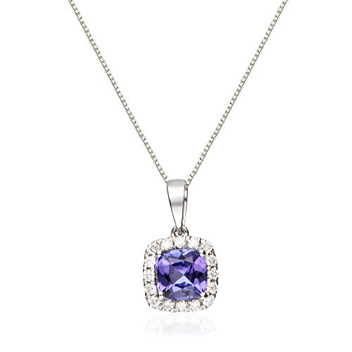 Brooklynn 14K White Gold Cushion-Cut Tanzanian Tanzanite Pendant