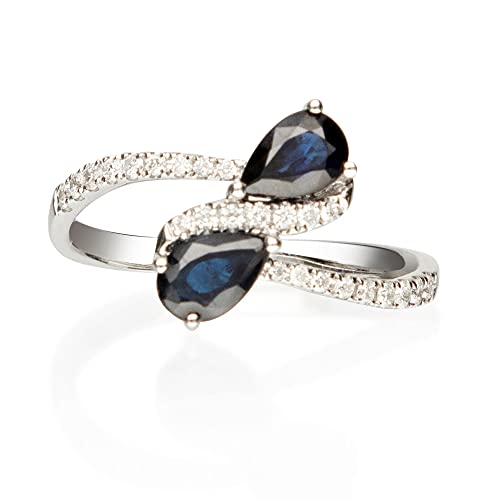 Jaycee 14K White Gold Pear-Cut Ceylon Blue Sapphire Ring