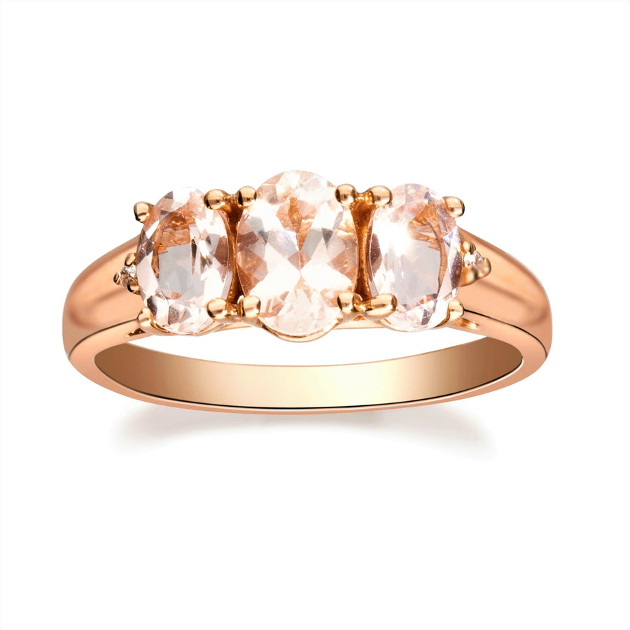 Thalia 10K Rose Gold Oval-Cut Madagascar Morganite Ring