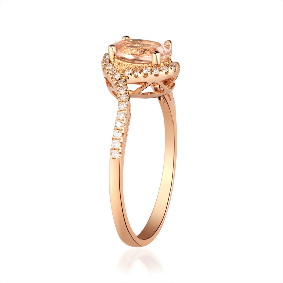 Miriam 10K Rose Gold Oval-Cut Madagascar Morganite Ring