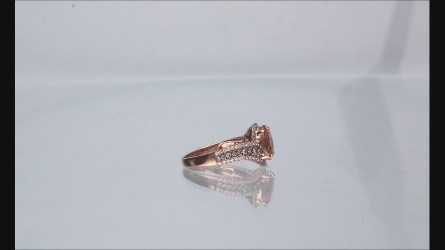 Jayda 10K Rose Gold Oval-Cut Madagascar Morganite Ring