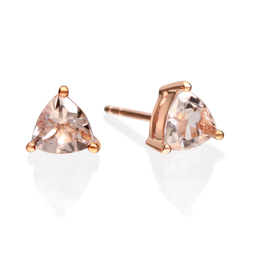 Dallas 14K Rose Gold Trillion -Cut Madagascar Morganite Earring