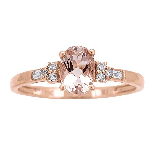 Jaelynn 10K Rose Gold Oval-Cut Madagascar Morganite Ring