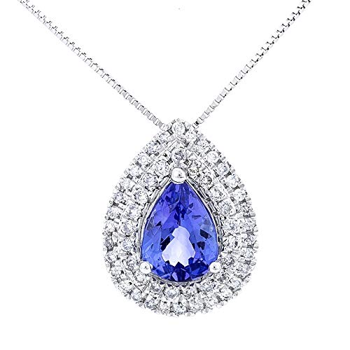 Ayleen 14K White Gold Pear-Cut Tanzanian Tanzanite Pendant