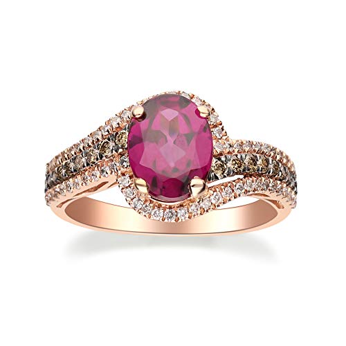 Lara 10K Rose Gold Oval-Cut Madagascar Rodholite Ring