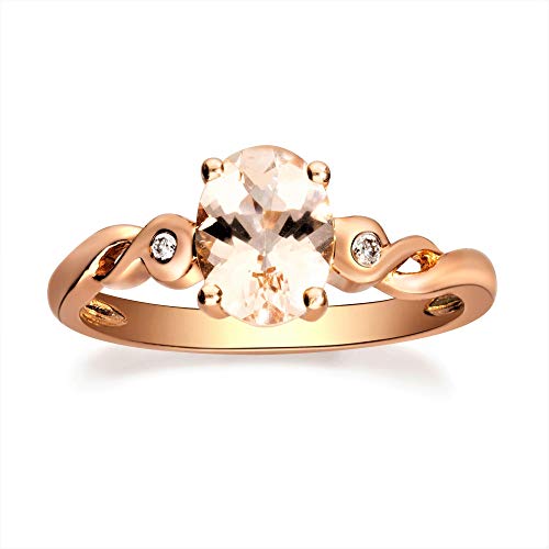 Nina 10K Rose Gold Oval-Cut Madagascar Morganite Ring