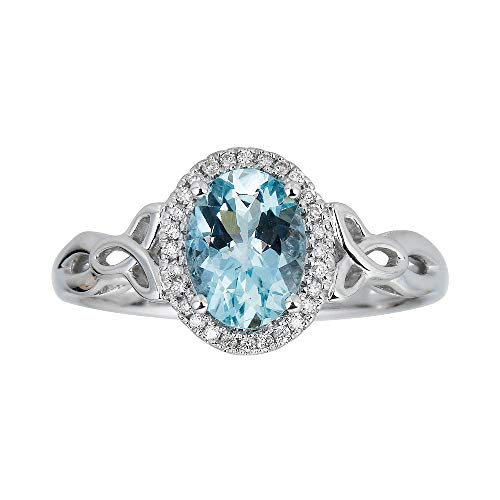 Aliana 10K White Gold Oval-Cut Brazilian Aquamarine Ring