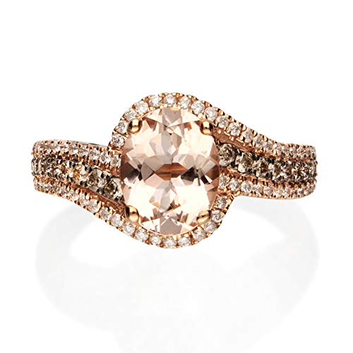 Jayda 10K Rose Gold Oval-Cut Madagascar Morganite Ring