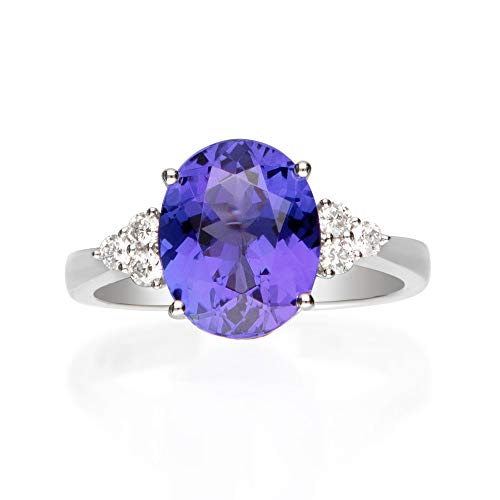 Abby 14K White Gold Oval-Cut Tanzanian Tanzanite Ring