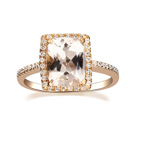 Janiyah 10K Rose Gold Cushion-Cut Madagascar Morganite Ring