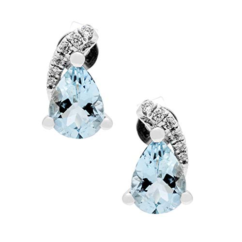 Allyson 14K White Gold Pear-Cut Brazilian Aquamarine Earring