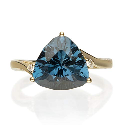 Kehlani 14K Yellow Gold Trillion-Cut Brazilian London Blue Topaz Ring