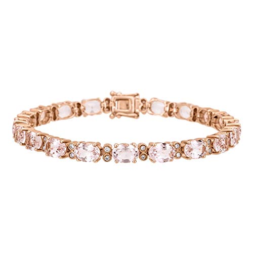 Justice 14K Rose Gold Oval-Cut Madagascar Morganite Bracelet