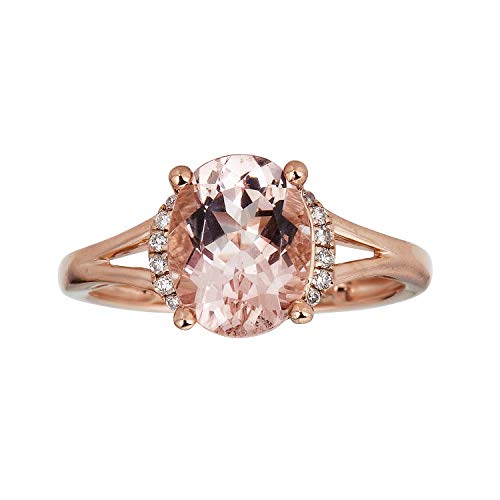 Jemma 10K Rose Gold Oval-Cut Madagascar Morganite Ring