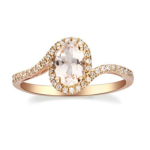 Miriam 10K Rose Gold Oval-Cut Madagascar Morganite Ring