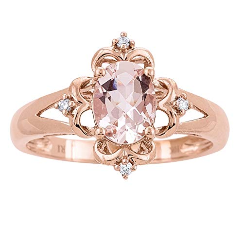 Lyra 10K Rose Gold Oval-cut Madagascar Morganite Ring