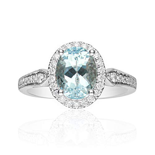 Savanna 14K White Gold Oval-Cut Brazilian Aquamarine Ring