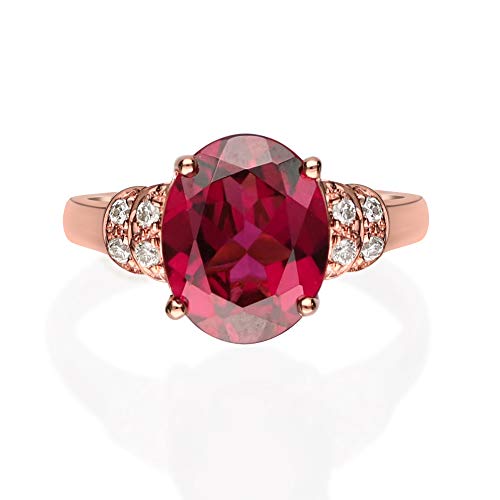 Berkeley 14K Rose Gold Oval-Cut Madagascar Rhodolite Ring