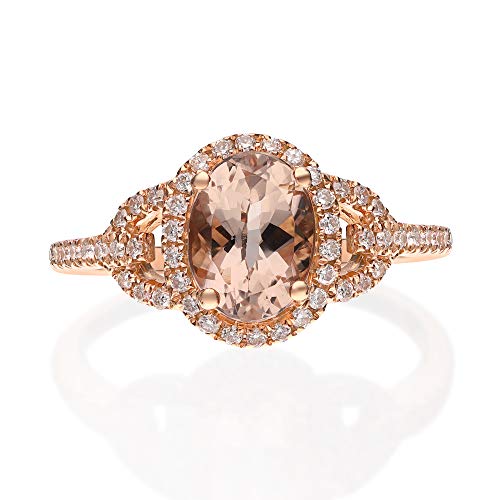 Alani 14K Rose Gold Oval-Cut Madagascar Morganite Ring