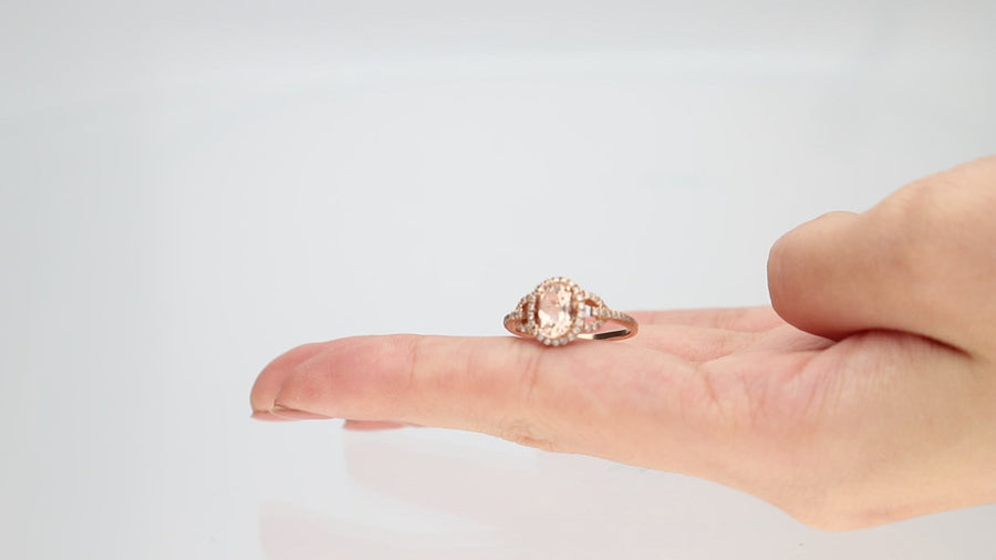 Alani 14K Rose Gold Oval-Cut Madagascar Morganite Ring