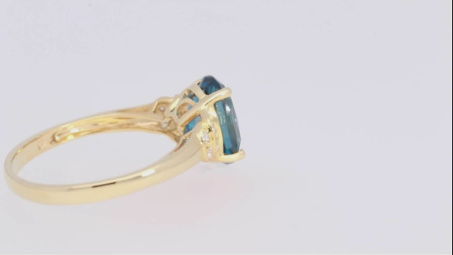 Capri 14K Yellow Gold Oval-cut Brazilian London Blue Topaz Ring