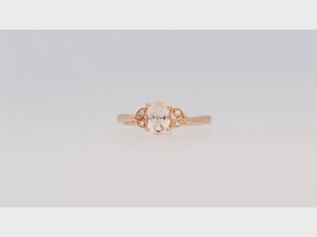 Sarah 10K Rose Gold Oval-Cut Madagascar Morganite Ring