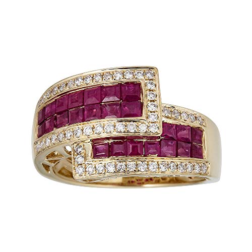 Aisha 10K Yellow Gold Square-Cut Mozambique Ruby Ring