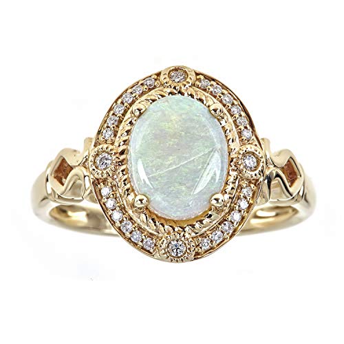 Regina 14K Yellow Gold Oval-cut Natural African Opal Ring