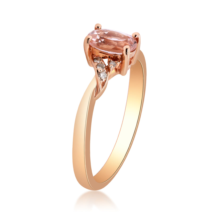 Lorelai 10K Rose Gold Oval-Cut Madagascar Morganite Ring