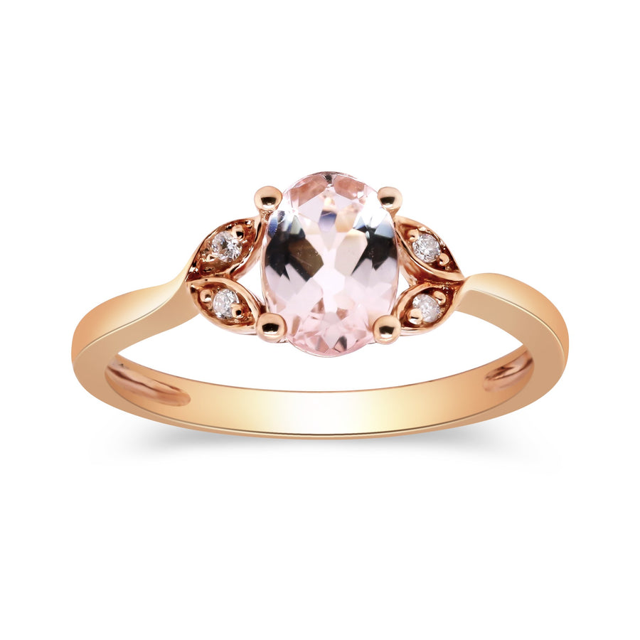 Sarah 10K Rose Gold Oval-Cut Madagascar Morganite Ring