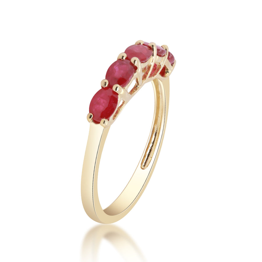 Faye 10K Yellow Gold Oval-Cut Mozambique Ruby Ring