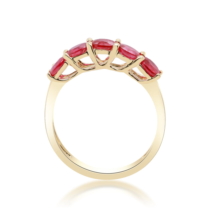 Faye 10K Yellow Gold Oval-Cut Mozambique Ruby Ring