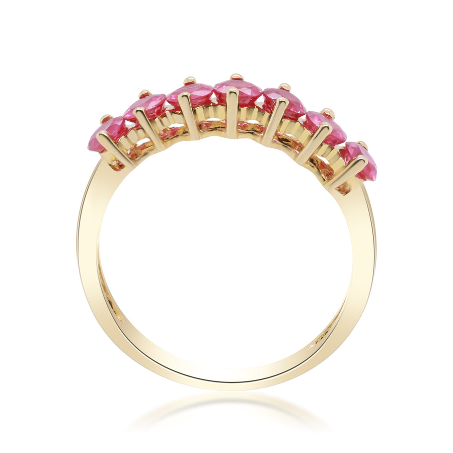 Penelope 14K Yellow Gold Round-Cut Mozambique Ruby Ring