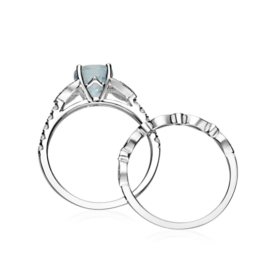 Hailee 14K White Gold Round-Cut Brazilian Aquamarine Ring