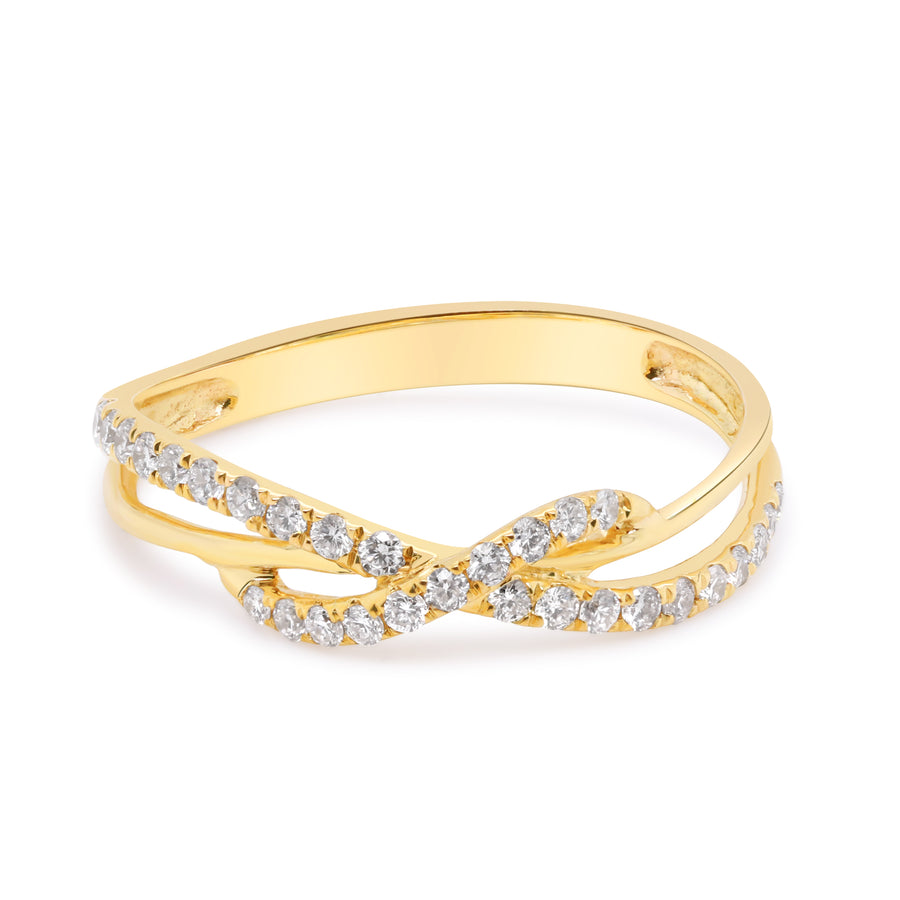 Estella 10K Yellow Gold Round-Cut White Diamond Ring