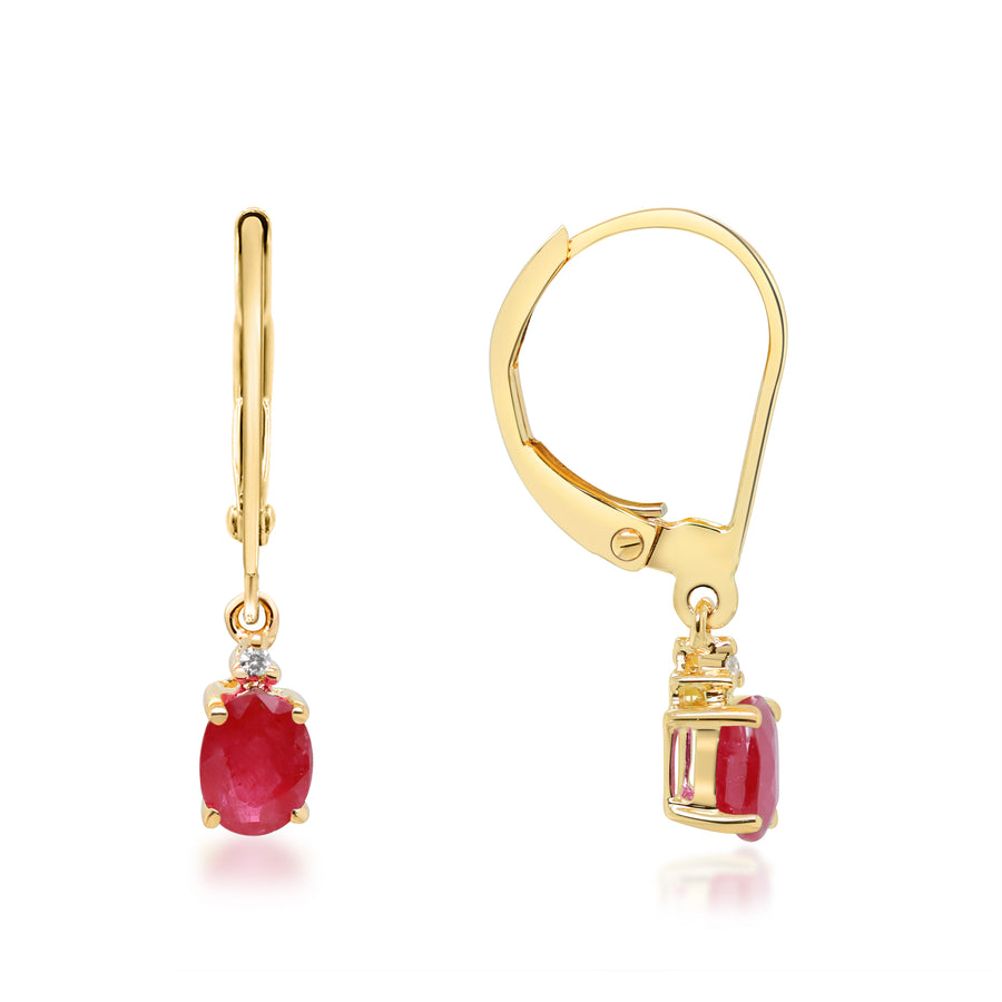 Ava 10K Yellow Gold Oval-Cut Earring Mozambique Ruby